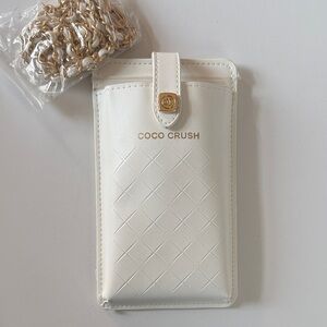 COCO CRUSH White Phone Case with Gold Chain